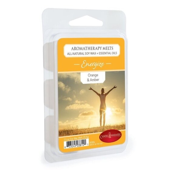 3PK Aromatherapy Soy Wax Melts Energize Orange and Amber Candle Warmers 2.5 Oz - Picture 1 of 1